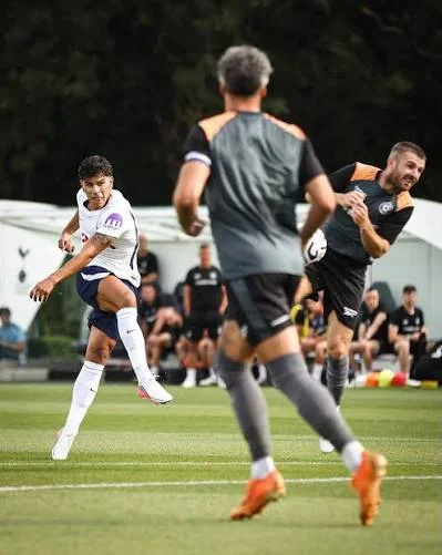 Mateus Fernandes strikes a volley from outside the penalty area against MK Dons